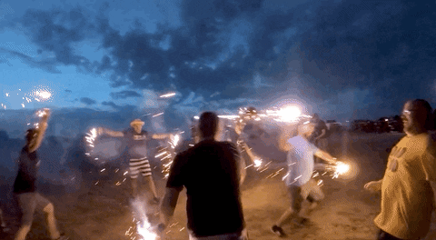 Sparklers Beach Party Celebration GIF