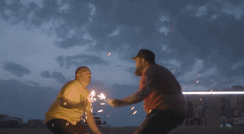 Sparklers Friend Chest Bump GIF