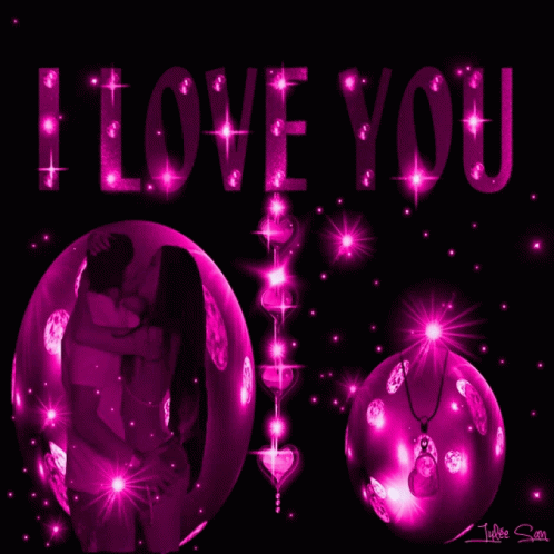 Sparkles Purple I Love You GIF