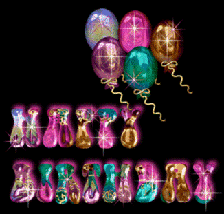 Sparkling And Colorful Happy Birthday Balloons GIF