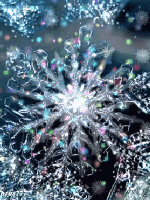 Sparkling And Rotating Snowflake GIF