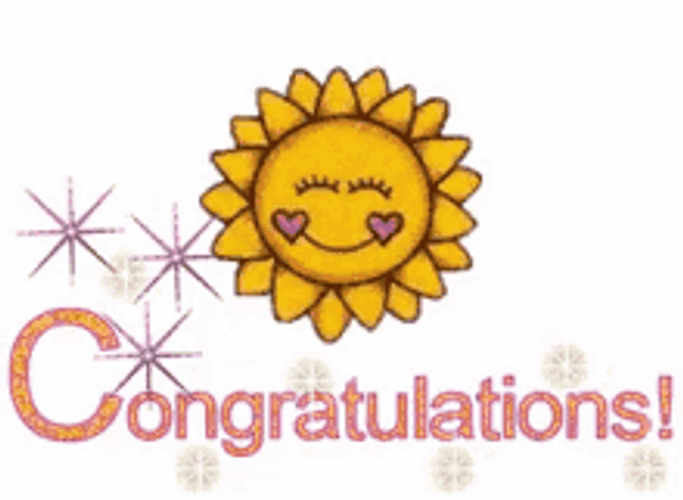 Sparkling Animated Congratulations Happy Sun Flower GIF
