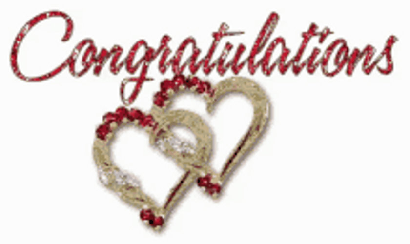 Sparkling Animated Congratulations Red Heart Glitters GIF