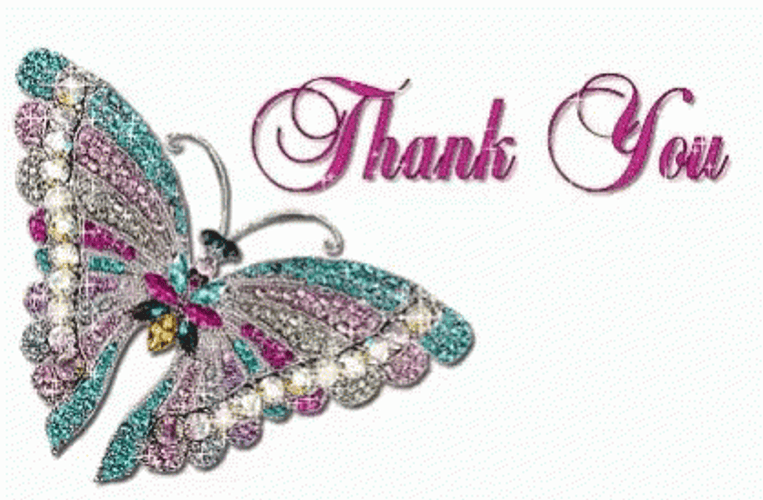 Sparkling Butterfly Animated Thank You