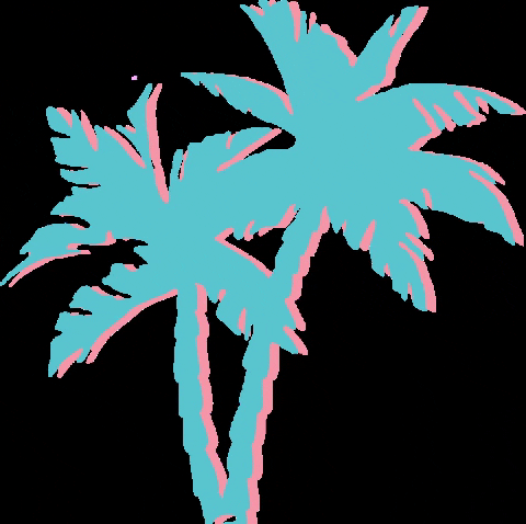Sparkling Cartoon Neon Palm Tree GIF