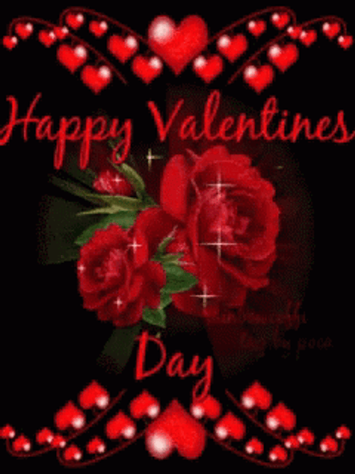 Sparkling Happy Valentine Day Card Greeting GIF