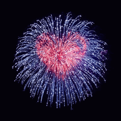 Sparkling Heart Fireworks GIF