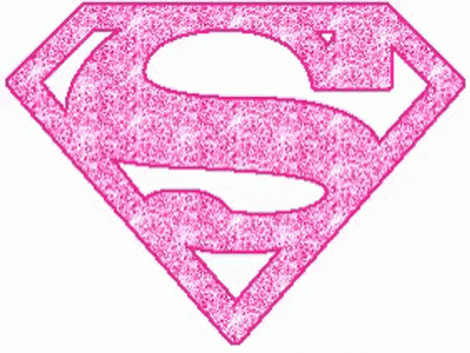 Sparkling Pink Superwoman Logo GIF