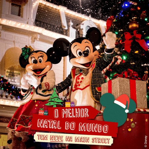 Sparkly Disney Mickey And Minnie Merry Christmas GIF