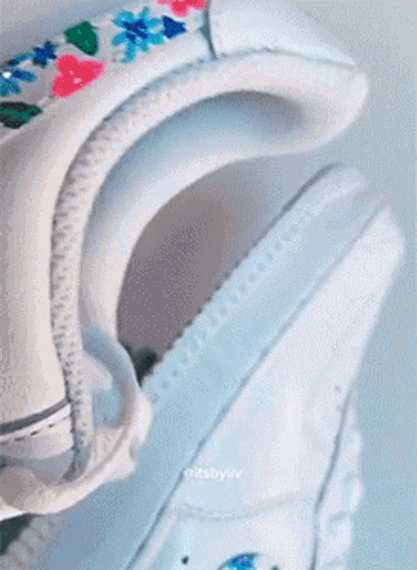 Sparkly Floral Nike Shoes GIF