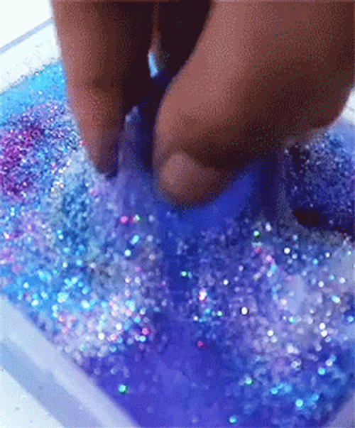 Sparkly Shades Of Blue Slime GIF