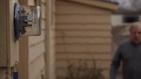 Sparks Are Coming Out Of An Electrical Box With The Letter C On The Side GIF