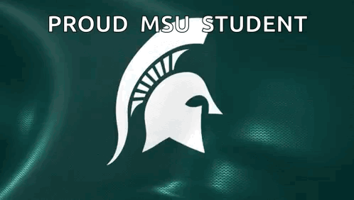 Spartan Helmet Proud MSU Student on Green