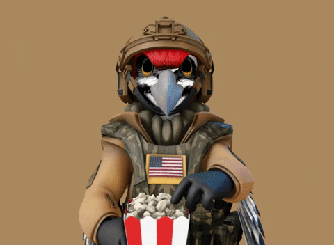 Special Force Bird Popcorn Eating GIF
