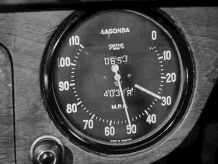 Sped Driving Anxious Vintage Lady Passenger GIF