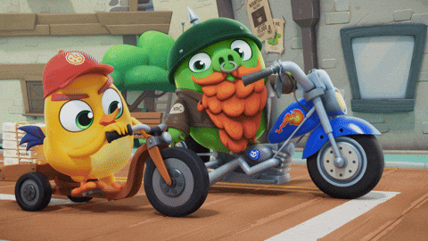 Sped Up Bike Ride Angry Bird GIF
