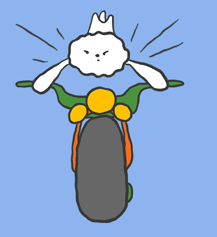 Sped Up Bike Ride Cartoon Kawaii Airborne GIF
