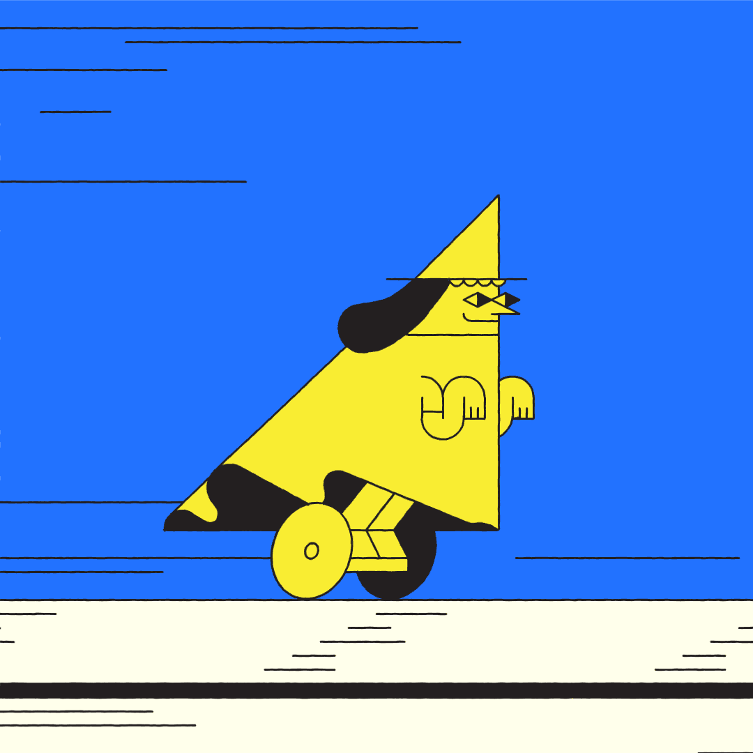 Sped Up Triangle Creature High Speed Racing GIF