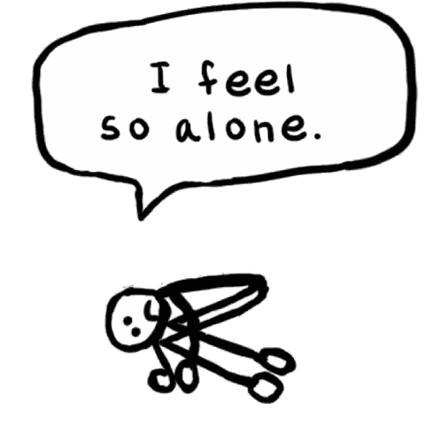 Speech Bubble Saying I Feel So Alone