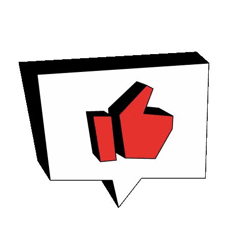 Speech Bubble With Red Thumbs Up