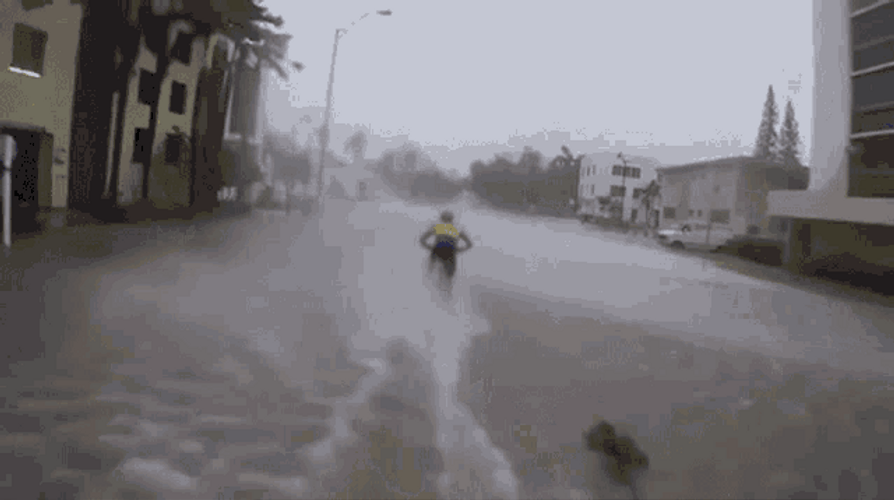 Speed Cycling Flood Against Water Current GIF