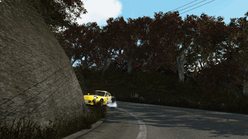 Speed Drive Yellow Car Result In Car Explosion GIF