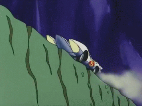 Speed Racer Driving On Cliff Meme GIF