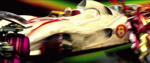 Speed Racer Mach 5 Tumbling While Racing GIF