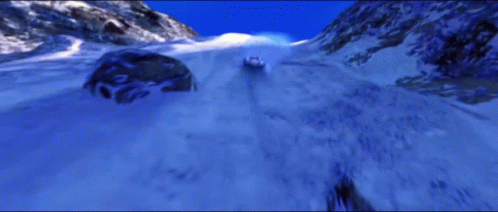 Speed Racer Races Snowy Terrain GIF