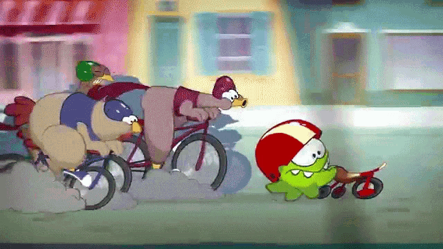 Speed Up Om Nom Bike Race GIF