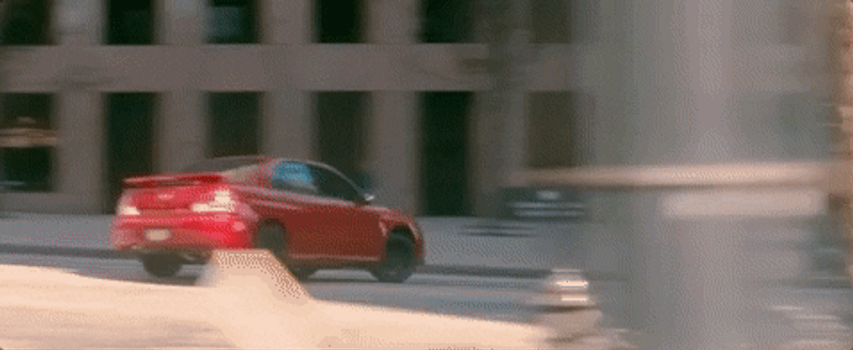 Speeding Car Burning Rubber Baby Driver Movie GIF