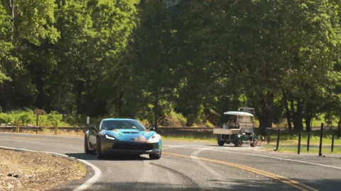 Speeding Sports Car Drift Chevy Corvette GIF