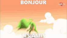 Speedy Cartoon Creature Bonjour GIF