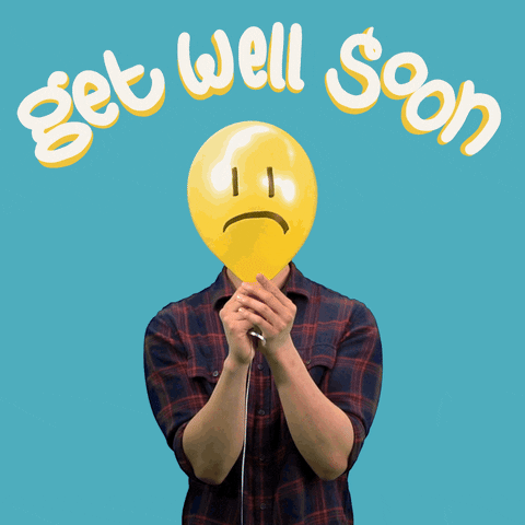 Speedy Recovery Get Well Soon Sad Balloon GIF
