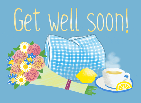 Speedy Recovery Get Well Soon Tea Flowers GIF