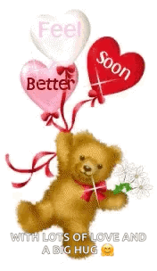 Speedy Recovery Get Well Soon Teddy Bear Balloons GIF