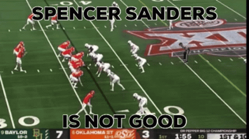 Spencer Sanders Not Good Written On Football Game GIF