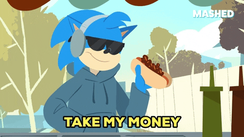 Spend Money Sonic Buying Hotdog GIF