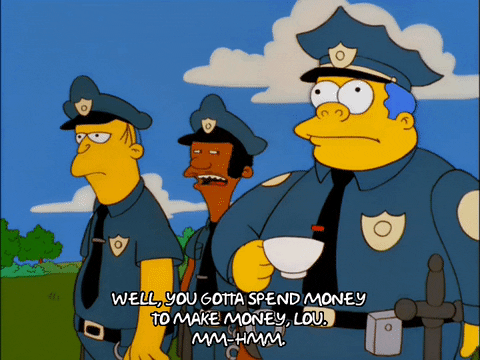 Spend Money The Simpsons Policemen GIF