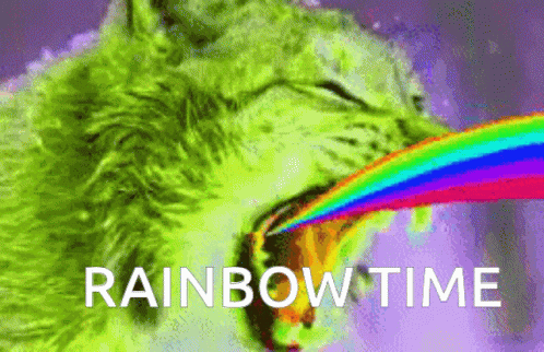 Spewing Rainbow Cute Cat GIF