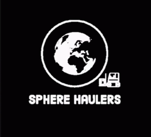 Sphere Haulers Logo Globe and Forklift on Pink