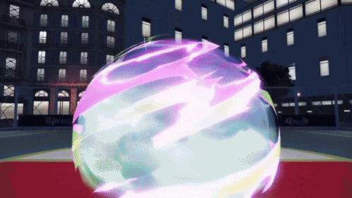Sphere With Purple Light On Court GIF