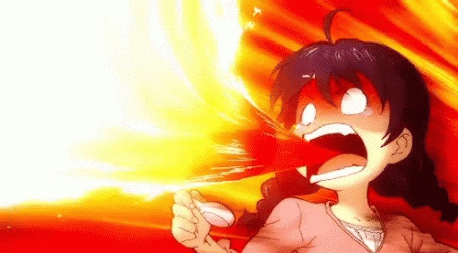 Spicy Flamethrower Fire Anime Megumi Tadakoro GIF