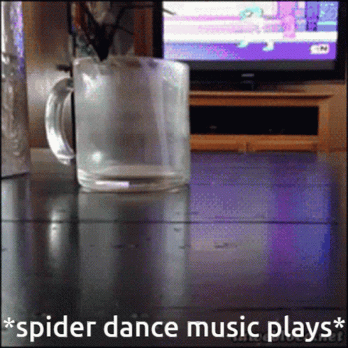Spider Jumpscare Dance Music Plays GIF