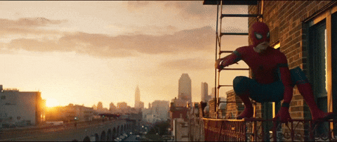 Spider Man 2099 Posing Outside The Balcony GIF