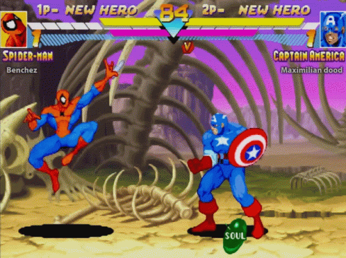 Spider-Man and Captain America Fighting
