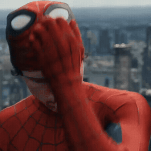 Spider Man Covering Face