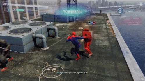 Spider-Man Fighting Man in Red