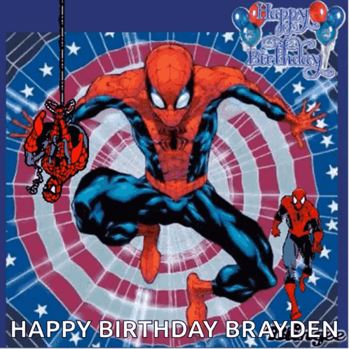 Spider-Man Happy Birthday Brayden GIF
