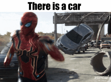 Spider Man Holding Car There Is a Car